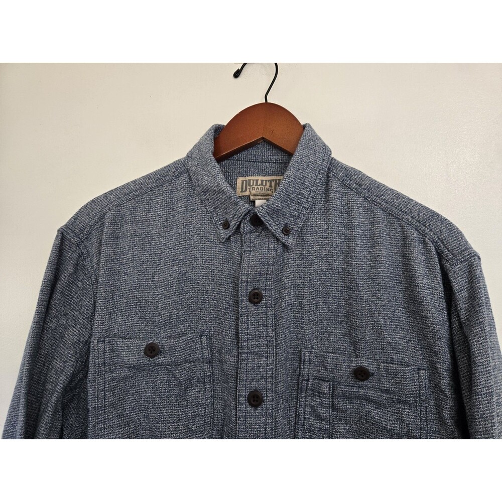 Duluth Trading Shirt Mens Size M Kennesaw Flannel Relaxed Fit Blue Casual - Picture 2 of 9